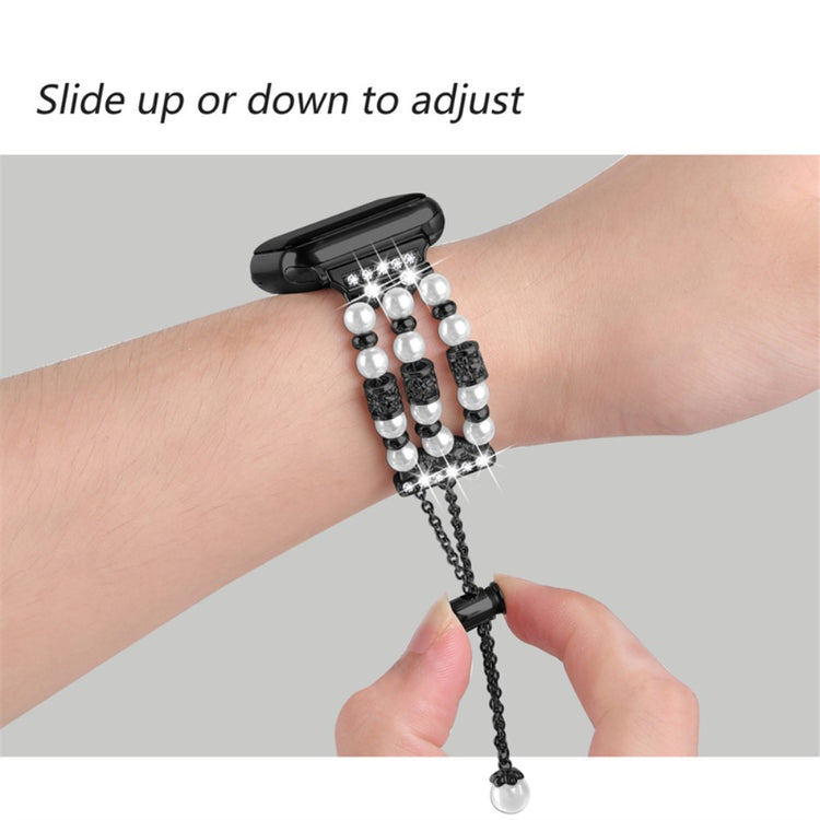 Vildt flot Universal Apple Metal, Plastik og Rhinsten Rem - Sort#serie_1