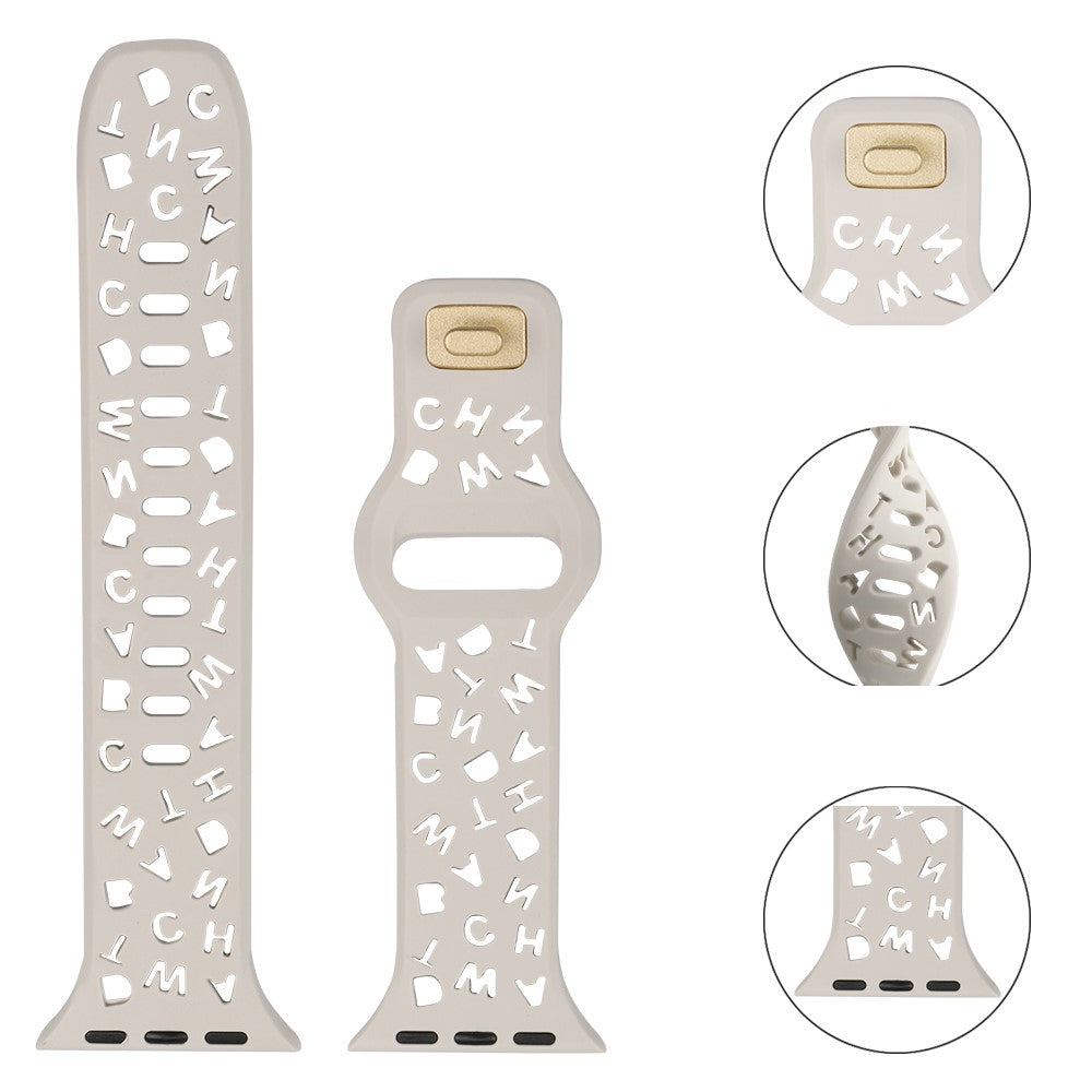 Helt vildt fed Universal Apple Silikone Rem - Sølv#serie_7