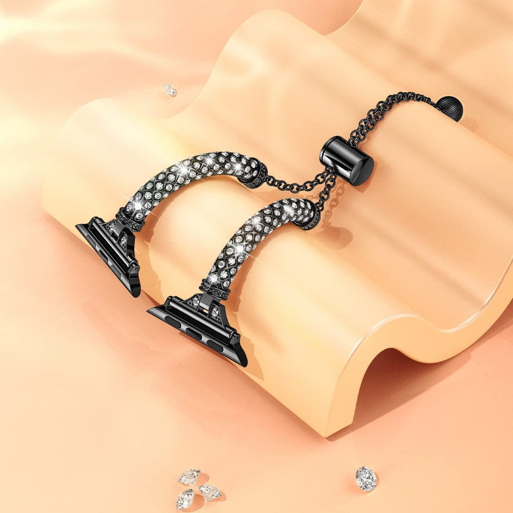 Meget godt Universal Apple Metal og Rhinsten Rem - Sort#serie_1