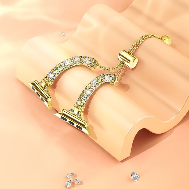 Meget godt Universal Apple Metal og Rhinsten Rem - Guld#serie_2