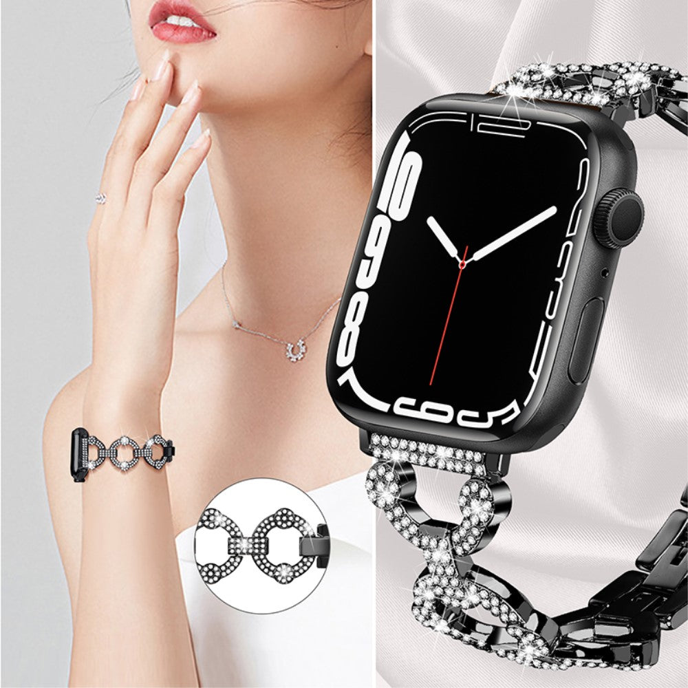 Elegant Universal Apple Rhinsten og Glas Rem - Sort#serie_1