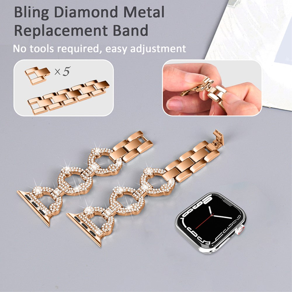 Elegant Universal Apple Rhinsten og Glas Rem - Pink#serie_3