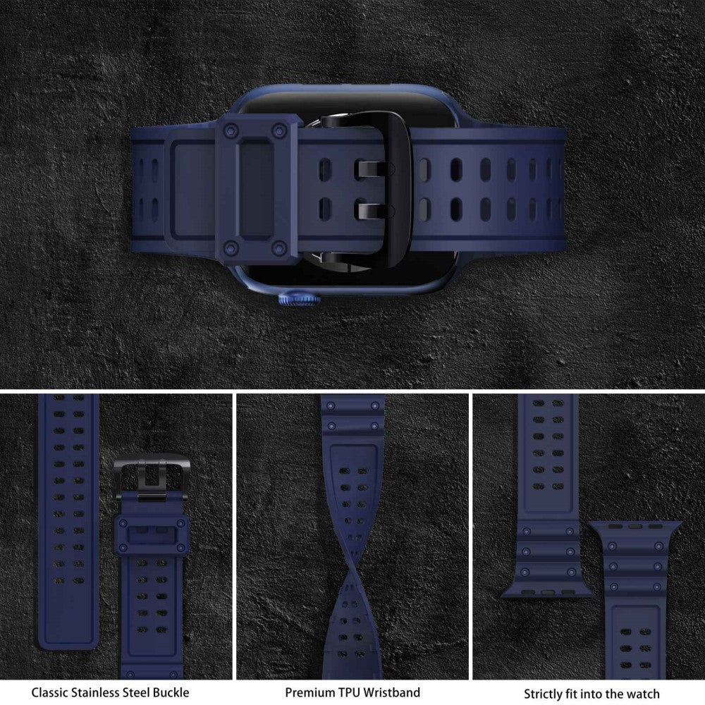 Rigtigt rart Universal Apple Silikone Rem - Blå#serie_6