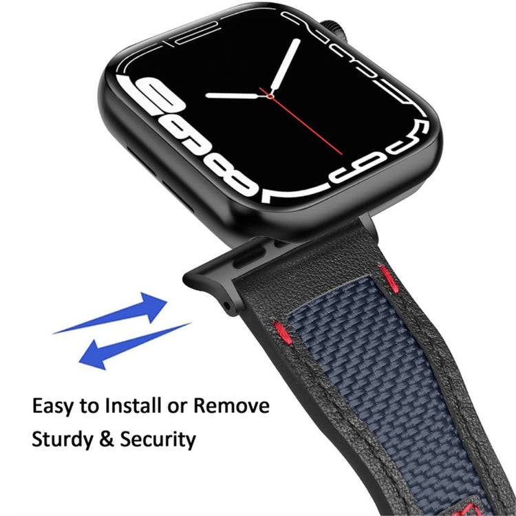 Mega godt Universal Apple Ægte læder og Nylon Rem - Blå#serie_4