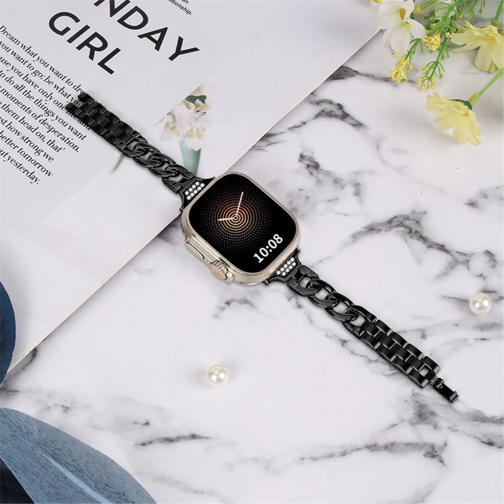 Smuk Universal Apple Metal og Rhinsten Rem - Sort#serie_1