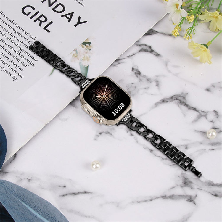 Smuk Universal Apple Metal og Rhinsten Rem - Sort#serie_1