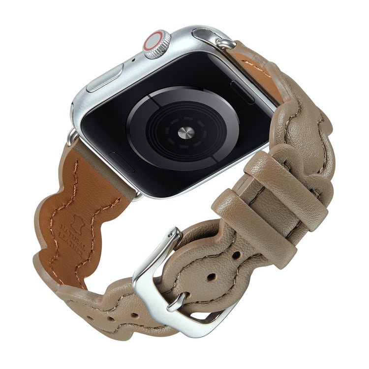 Meget nydelig Universal Apple Ægte læder Rem - Sølv#serie_1