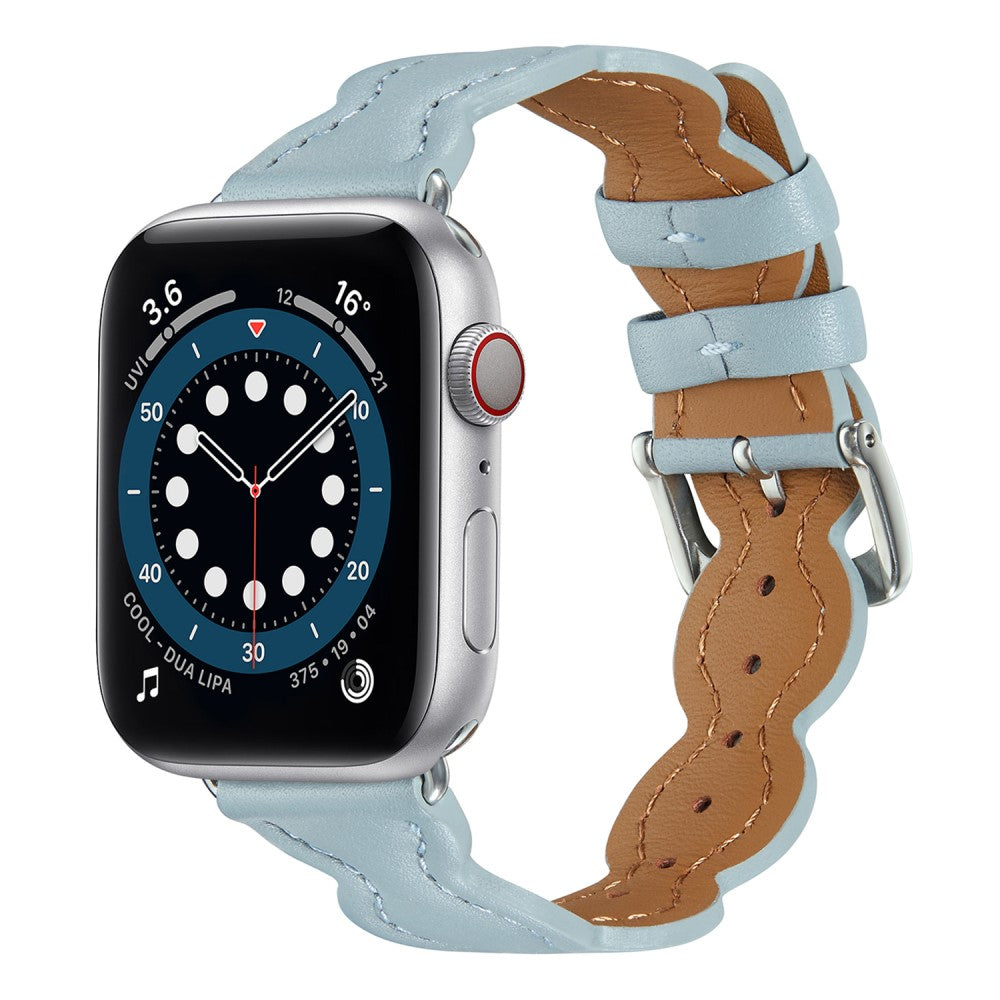 Meget nydelig Universal Apple Ægte læder Rem - Blå#serie_3