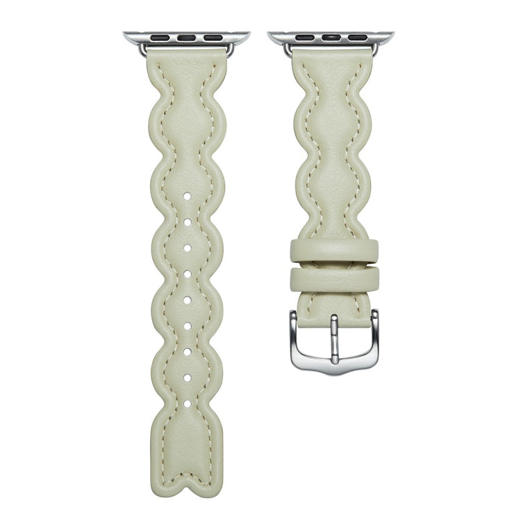 Meget nydelig Universal Apple Ægte læder Rem - Hvid#serie_5