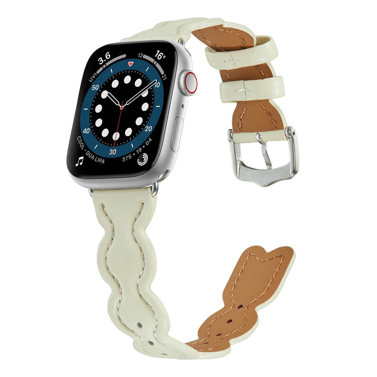 Meget nydelig Universal Apple Ægte læder Rem - Hvid#serie_5