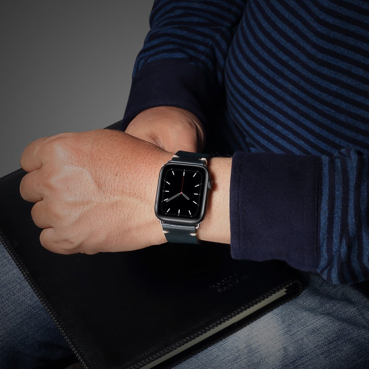 Mega flot Universal Apple Ægte læder Rem - Blå#serie_2