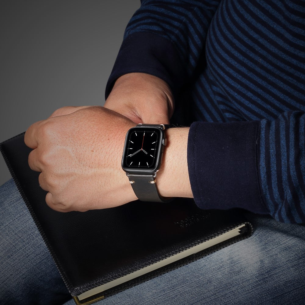 Mega flot Universal Apple Ægte læder Rem - Sort#serie_4