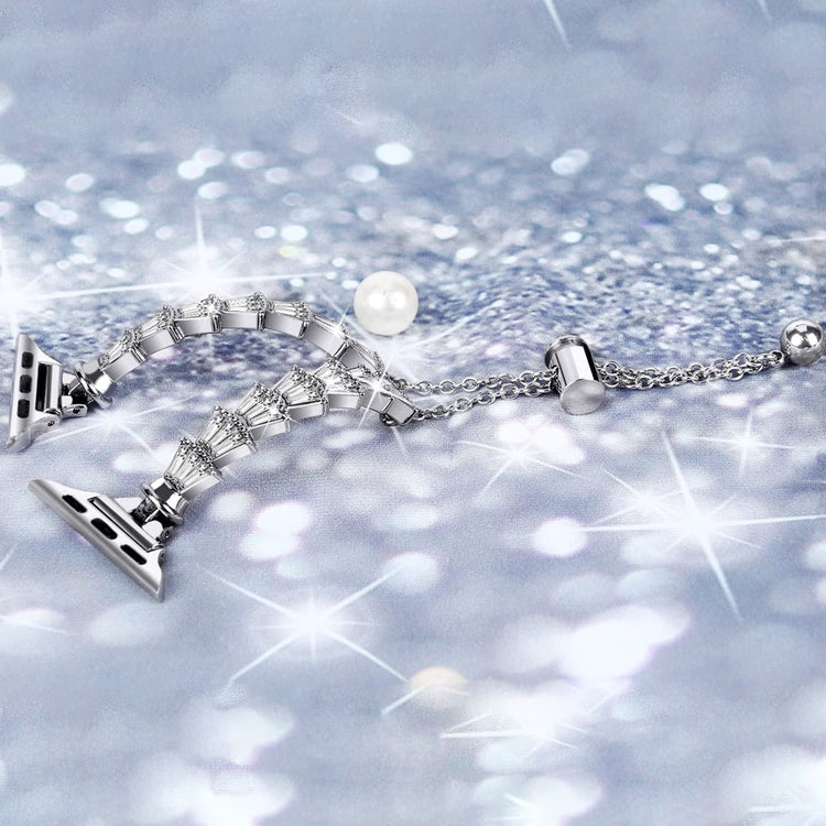 Helt vildt godt Universal Apple Metal og Rhinsten Rem - Sølv#serie_3