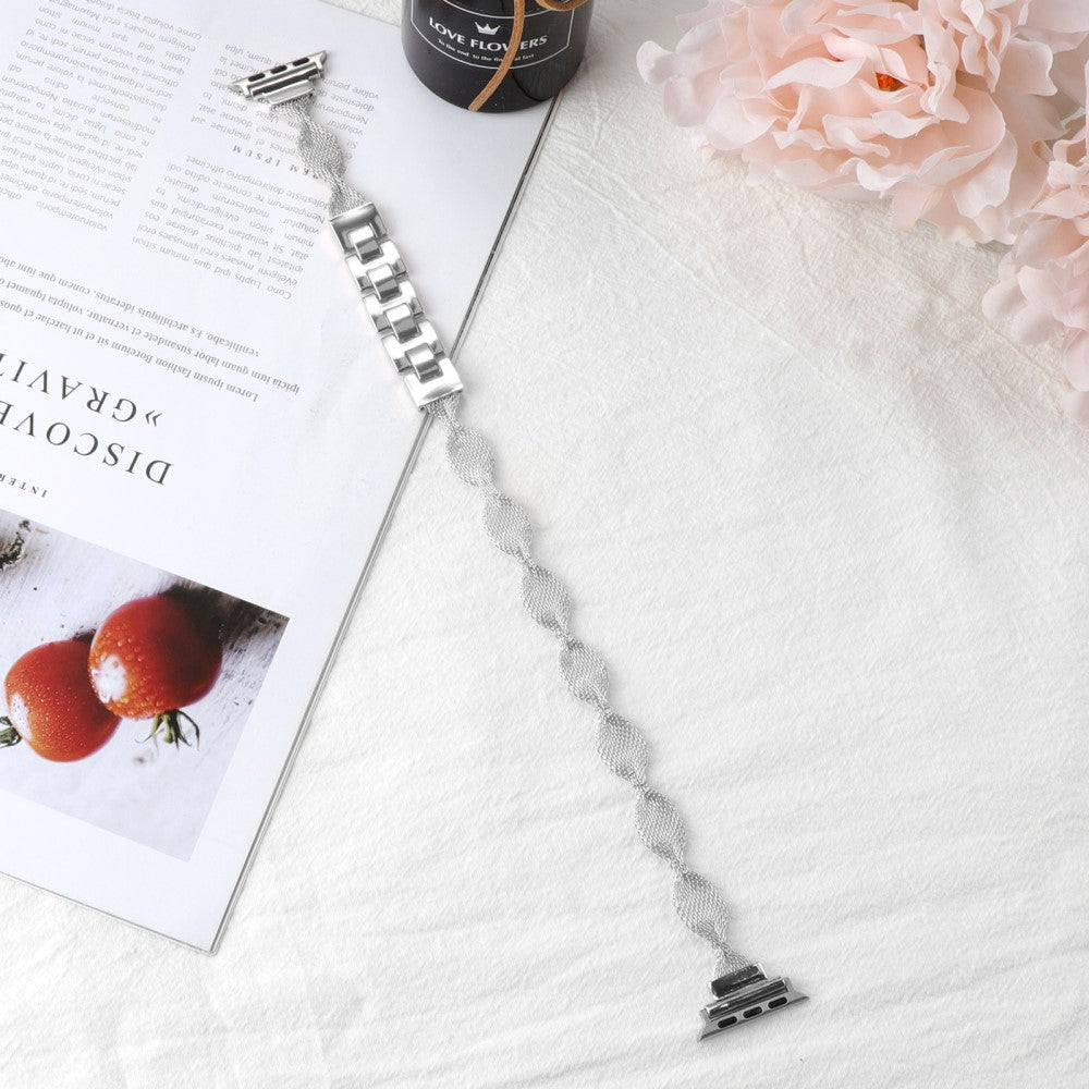 Mega Hårdfør Metal Universal Rem passer til Apple Smartwatch - Sølv#serie_4