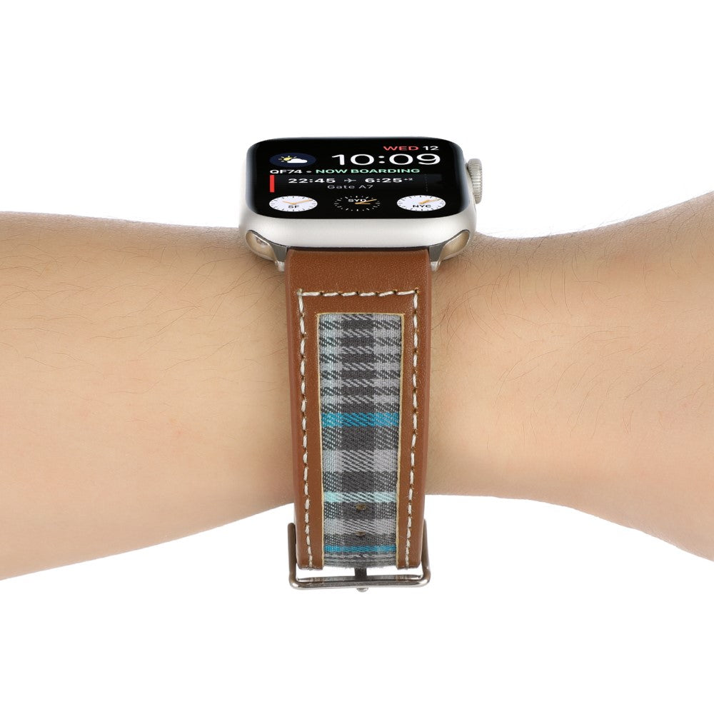 Mega Fed Kunstlæder Og Nylon Universal Rem passer til Apple Smartwatch - Blå#serie_1