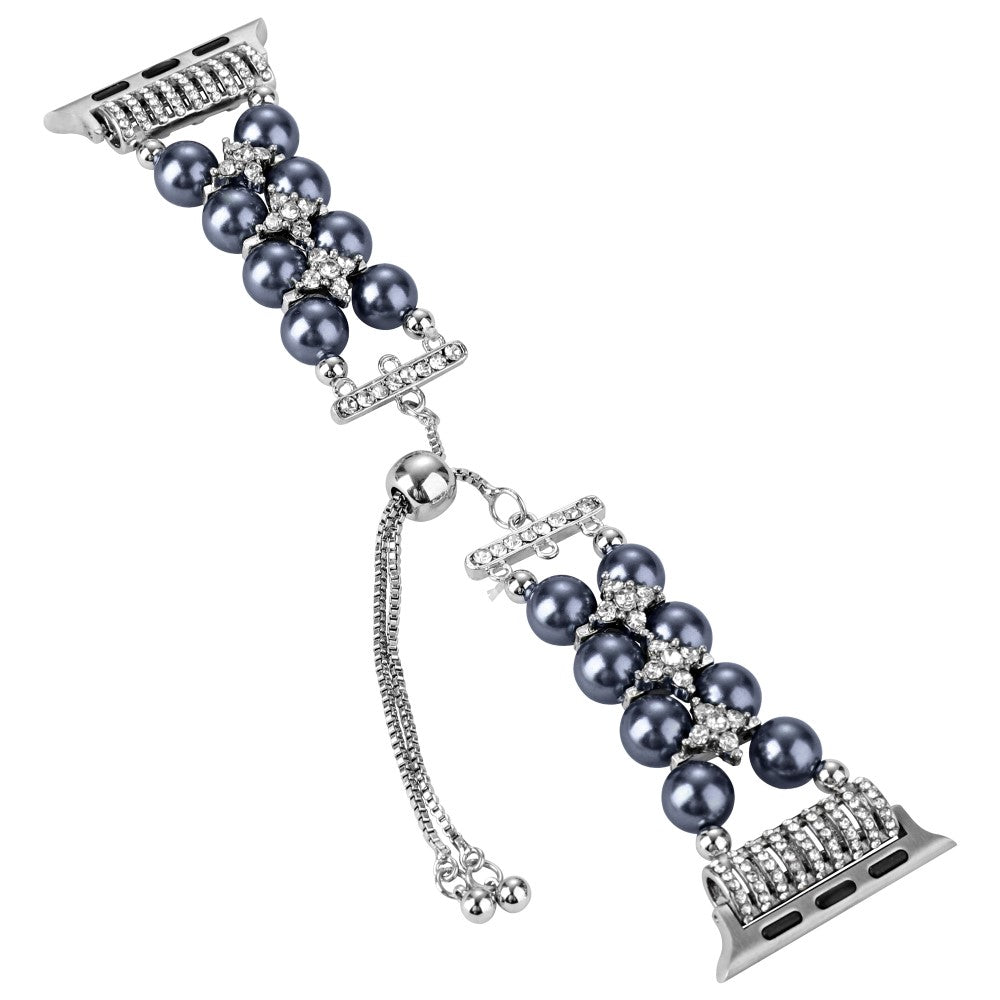 Skøn Plastik Og Rhinsten Universal Rem passer til Apple Smartwatch - Blå#serie_4