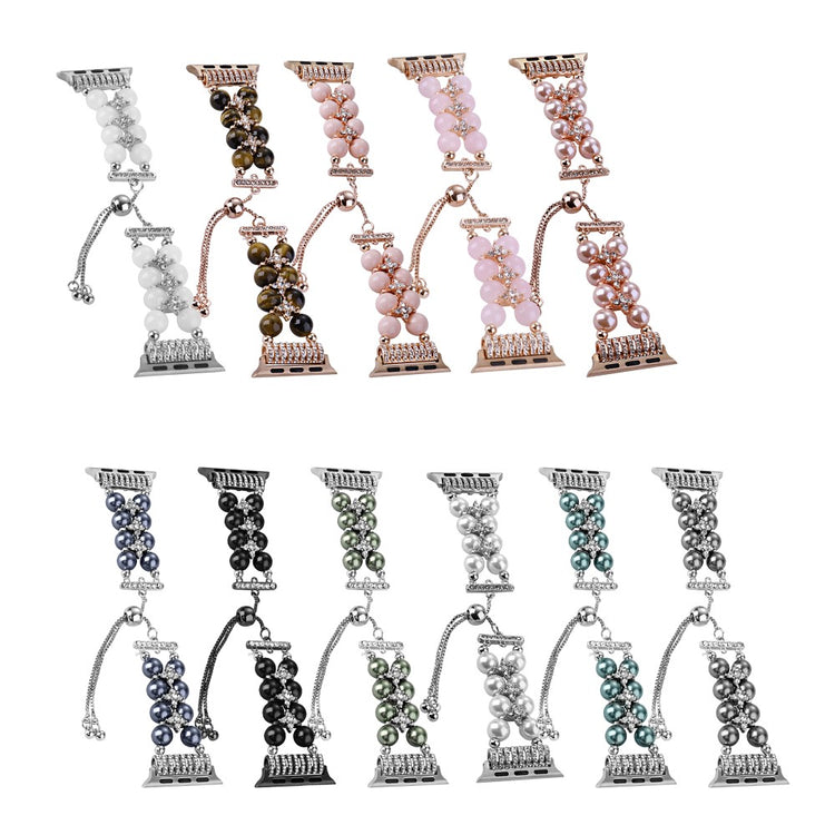 Skøn Plastik Og Rhinsten Universal Rem passer til Apple Smartwatch - Blå#serie_4