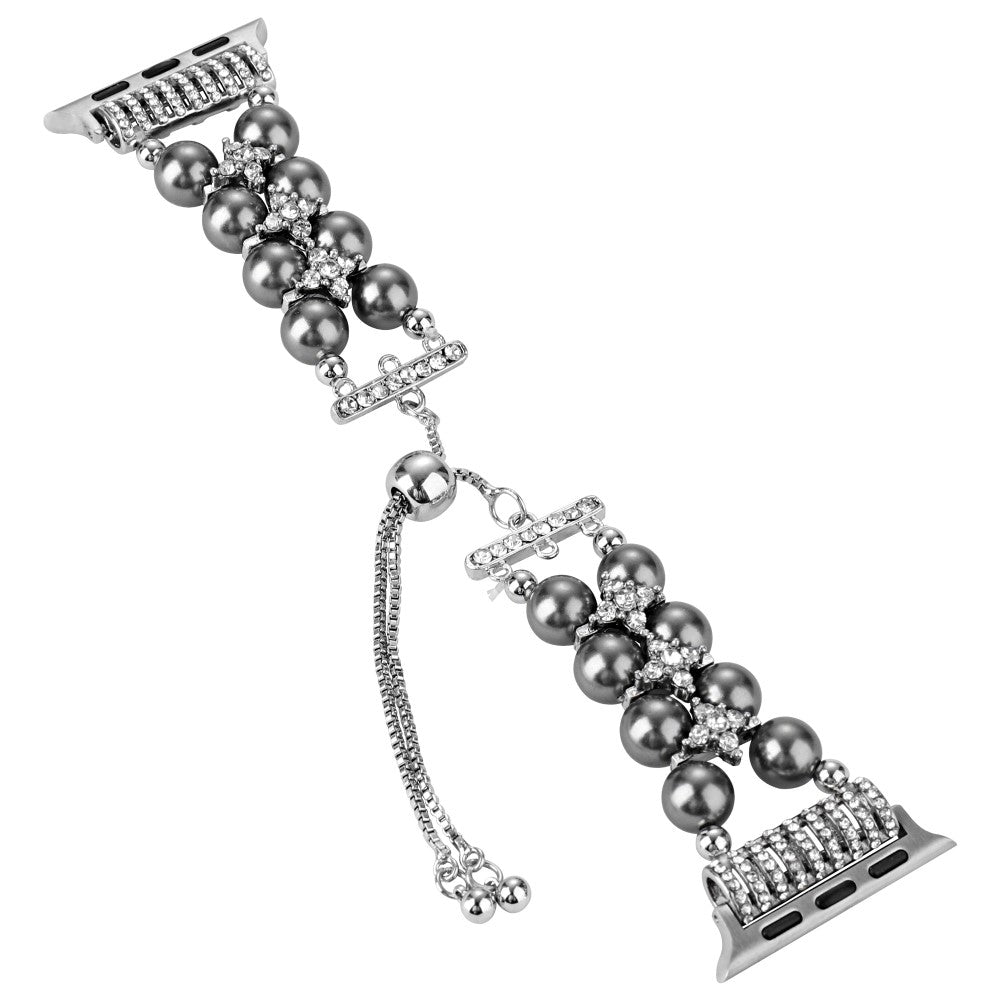 Skøn Plastik Og Rhinsten Universal Rem passer til Apple Smartwatch - Sølv#serie_6