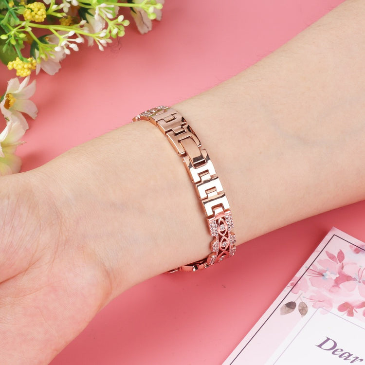 Skøn Metal Og Rhinsten Universal Rem passer til Apple Smartwatch - Guld#serie_2