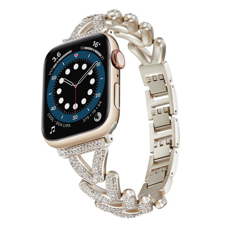 Superflot Metal Og Rhinsten Universal Rem passer til Apple Smartwatch - Sølv#serie_3