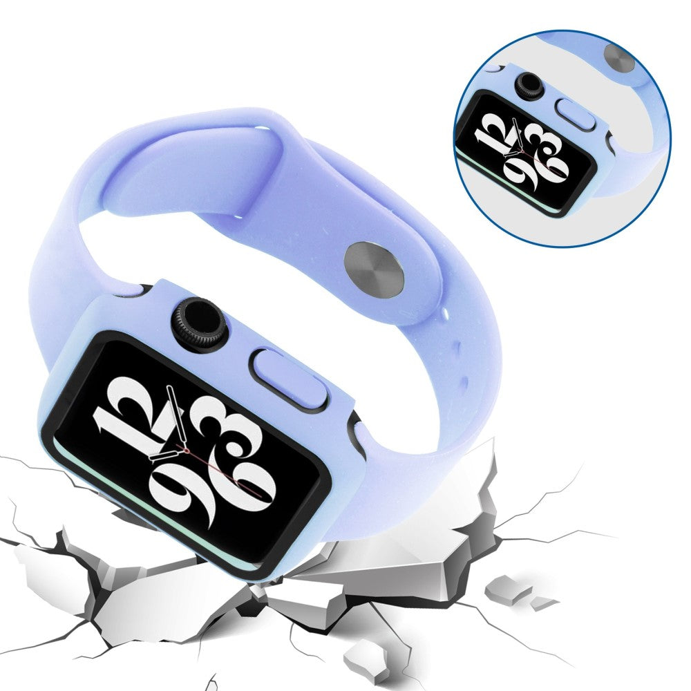 Fint Universal Apple Cover med Skærmbeskytter i Plastik og Hærdet Glas - Lilla#serie_10