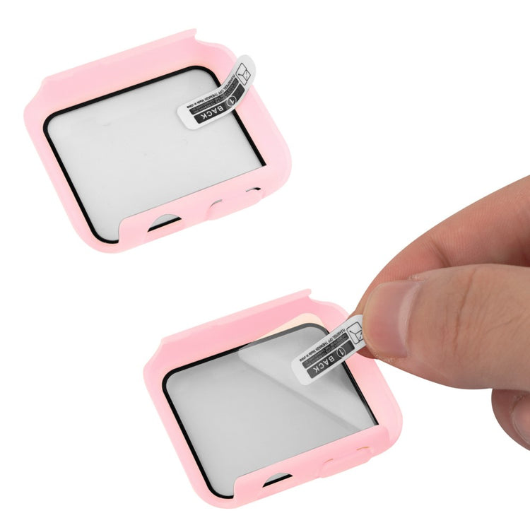 Fint Universal Apple Cover med Skærmbeskytter i Plastik og Hærdet Glas - Pink#serie_11