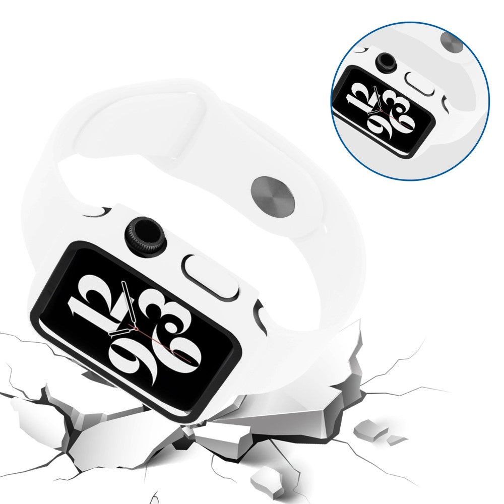 Fint Universal Apple Cover med Skærmbeskytter i Plastik og Hærdet Glas - Hvid#serie_9