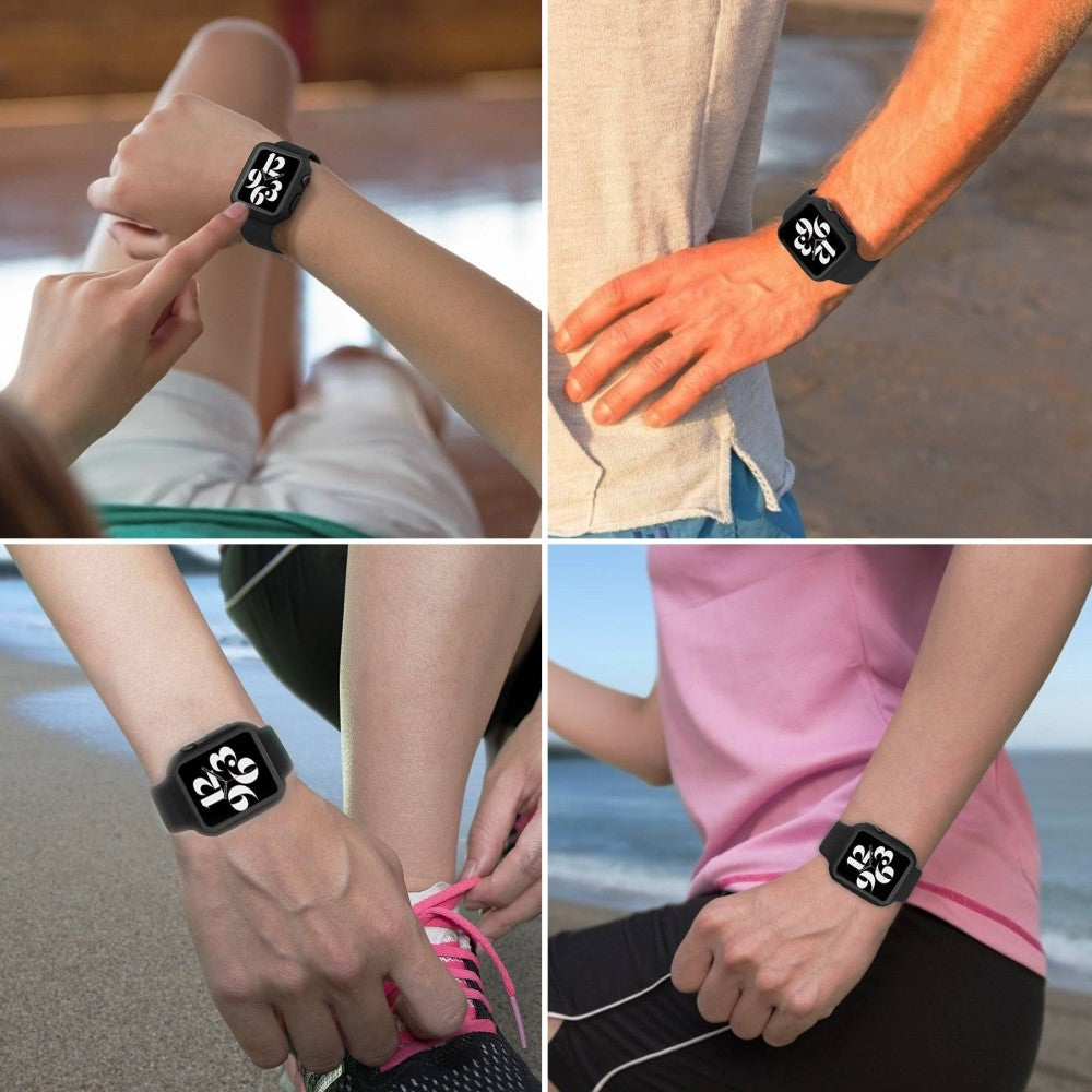 Meget Godt Universal Apple Cover med Skærmbeskytter i Plastik og Hærdet Glas - Sort#serie_1