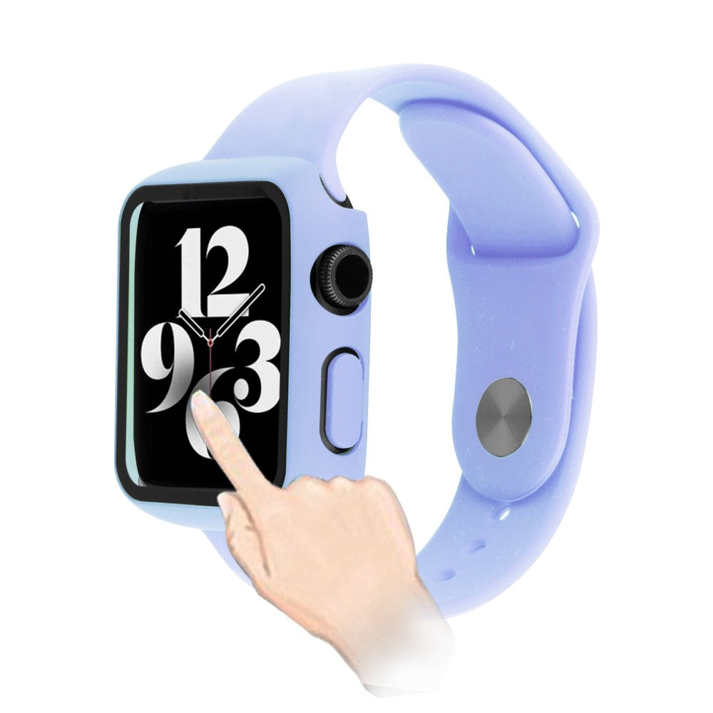 Meget Godt Universal Apple Cover med Skærmbeskytter i Plastik og Hærdet Glas - Lilla#serie_10