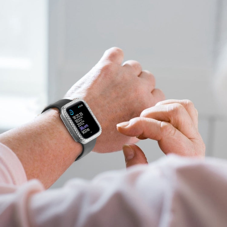 Mega Fint Universal Apple Cover med Skærmbeskytter i Plastik, Rhinsten og Hærdet Glas - Gennemsigtig#serie_3