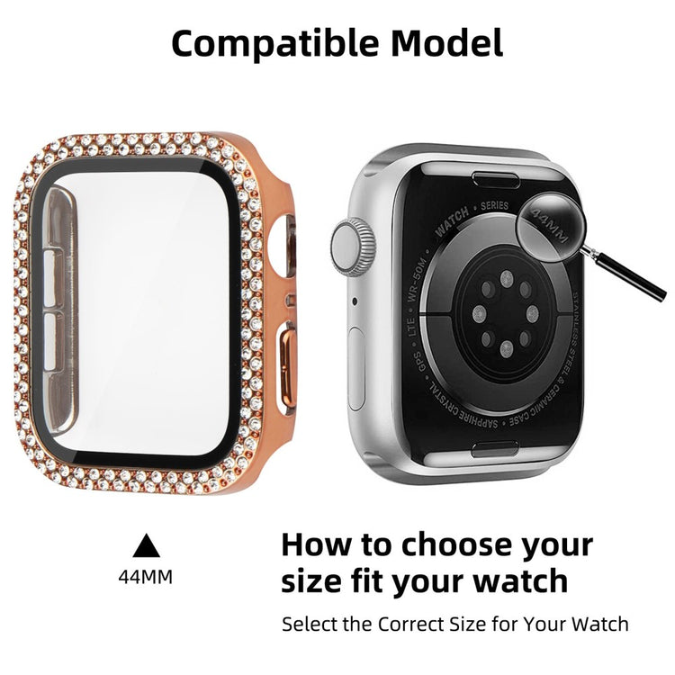 Mega Fint Universal Apple Cover med Skærmbeskytter i Plastik, Rhinsten og Hærdet Glas - Pink#serie_6