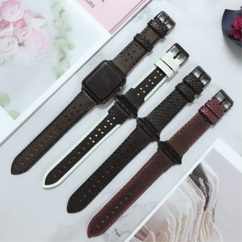 Super flot Apple Watch Series 4 40mm Ægte læder Rem - Sort#serie_4