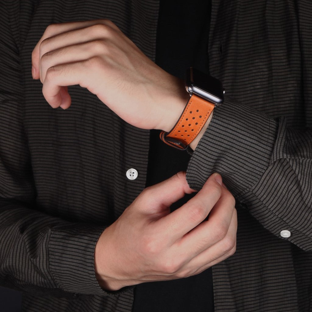 Kønt Apple Watch Series 4 40mm Ægte læder Rem - Brun#serie_1