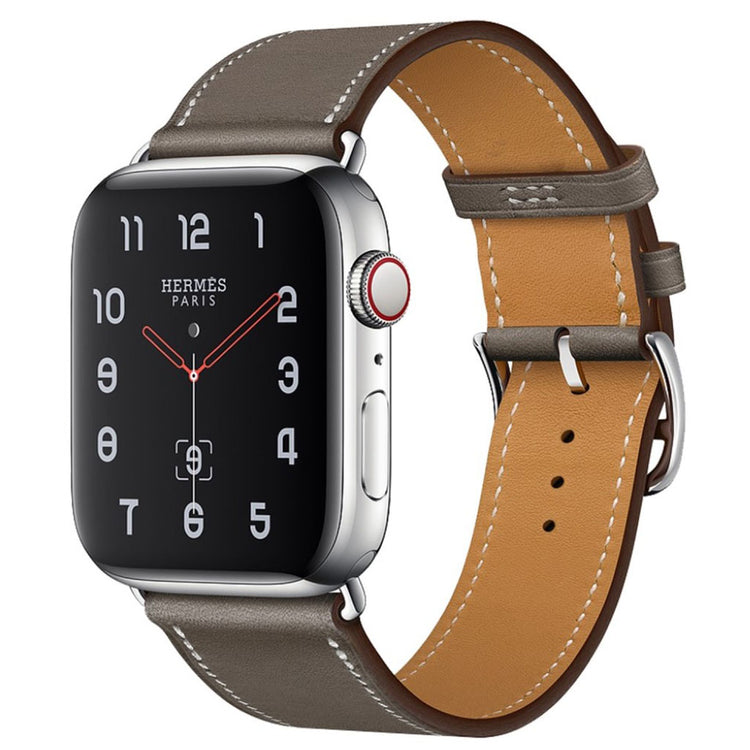 Vildt fantastisk Apple Watch Series 4 40mm Ægte læder Rem - Sølv#serie_3