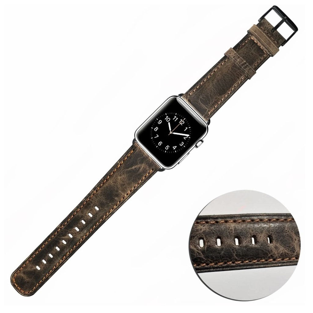 Meget nydelig Apple Watch Series 4 40mm Γgte lΓ¦der Rem - Brun#serie_053