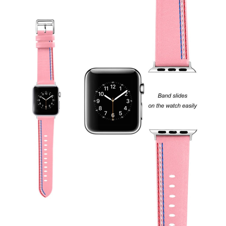 Helt vildt elegant Apple Watch Series 4 40mm Ægte læder Rem - Pink#serie_2