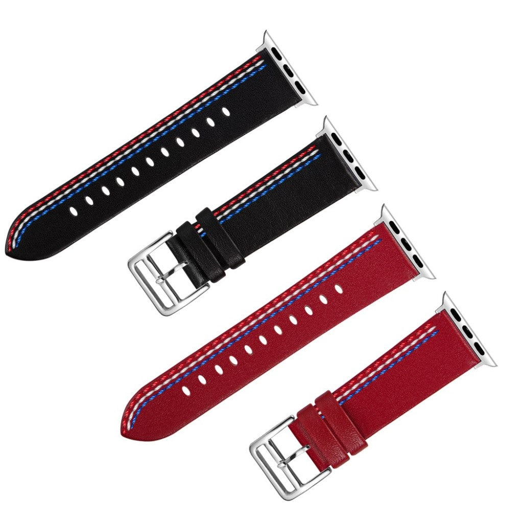 Helt vildt elegant Apple Watch Series 4 40mm Ægte læder Rem - Rød#serie_4