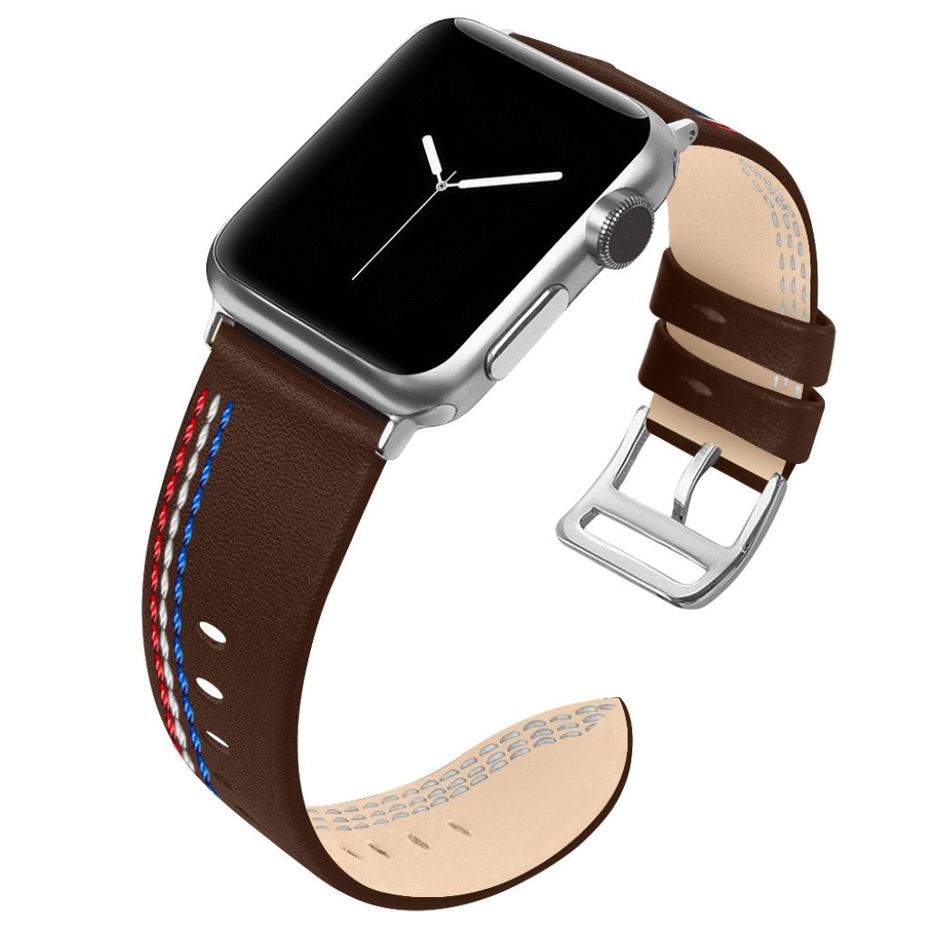 Helt vildt elegant Apple Watch Series 4 40mm Ægte læder Rem - Brun#serie_5