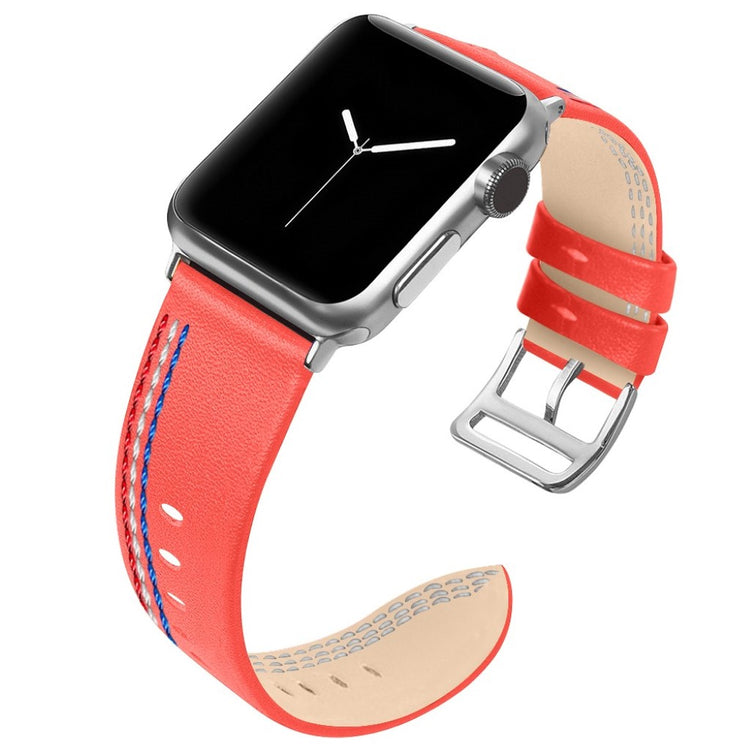Helt vildt elegant Apple Watch Series 4 40mm Ægte læder Rem - Orange#serie_6