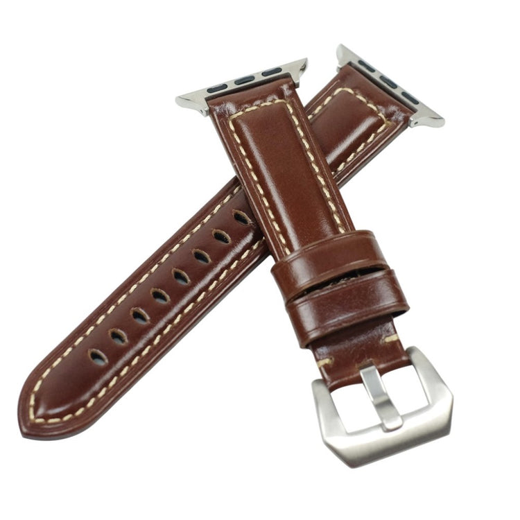 Mega holdbart Apple Watch Series 4 40mm Ægte læder Rem - Brun#serie_5