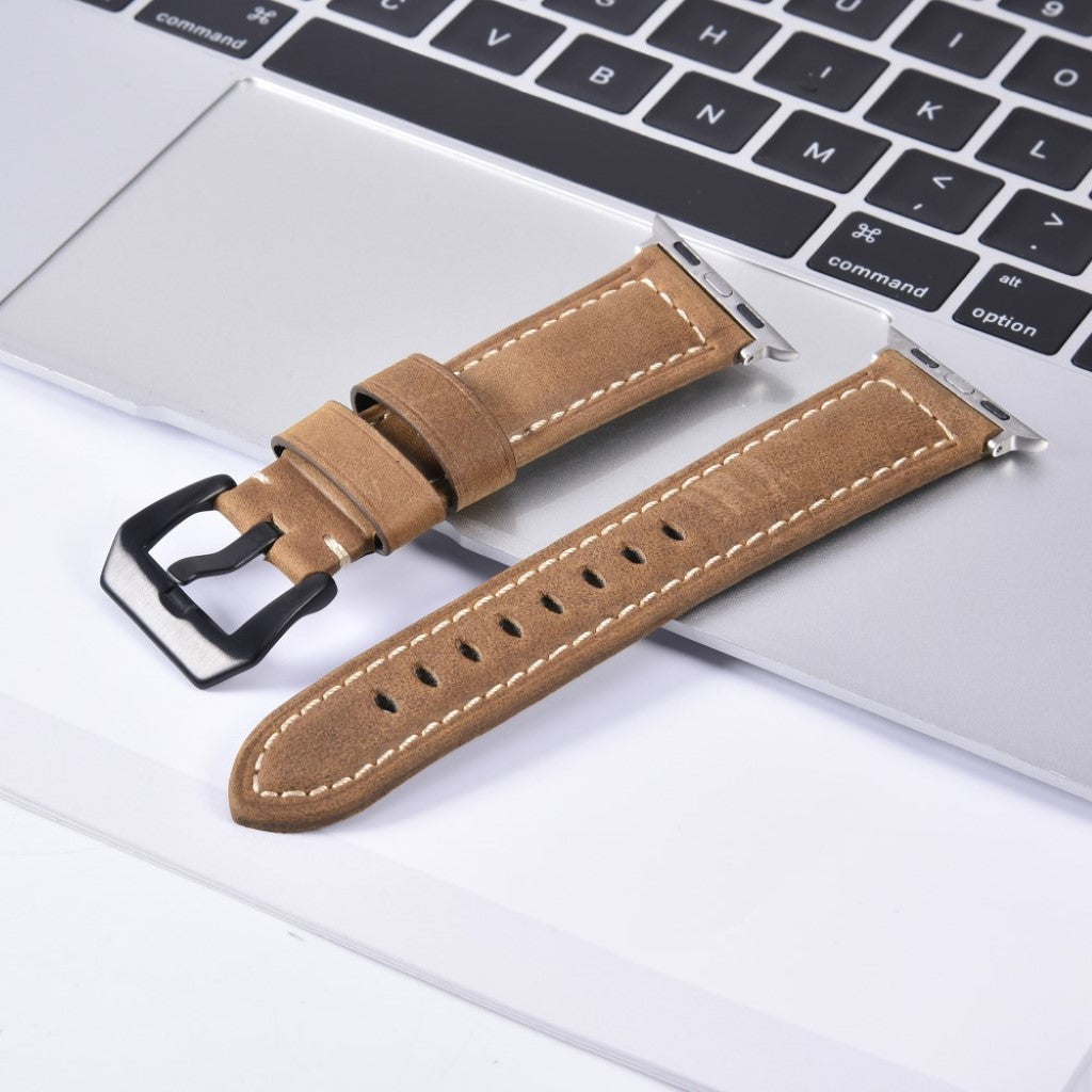 Mega nydelig Apple Watch Series 4 40mm Ægte læder Rem - Brun#serie_2