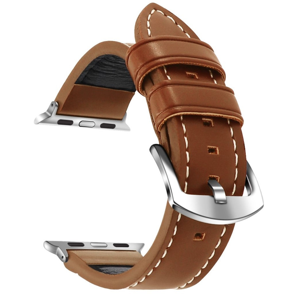 Mega nydelig Apple Watch Series 4 40mm Ægte læder Rem - Brun#serie_2
