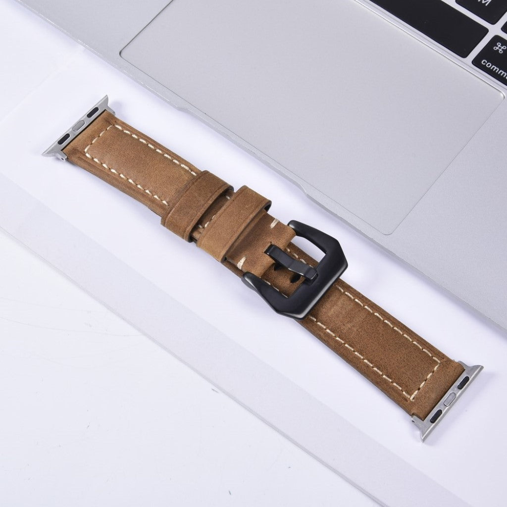 Mega nydelig Apple Watch Series 4 40mm Ægte læder Rem - Brun#serie_2