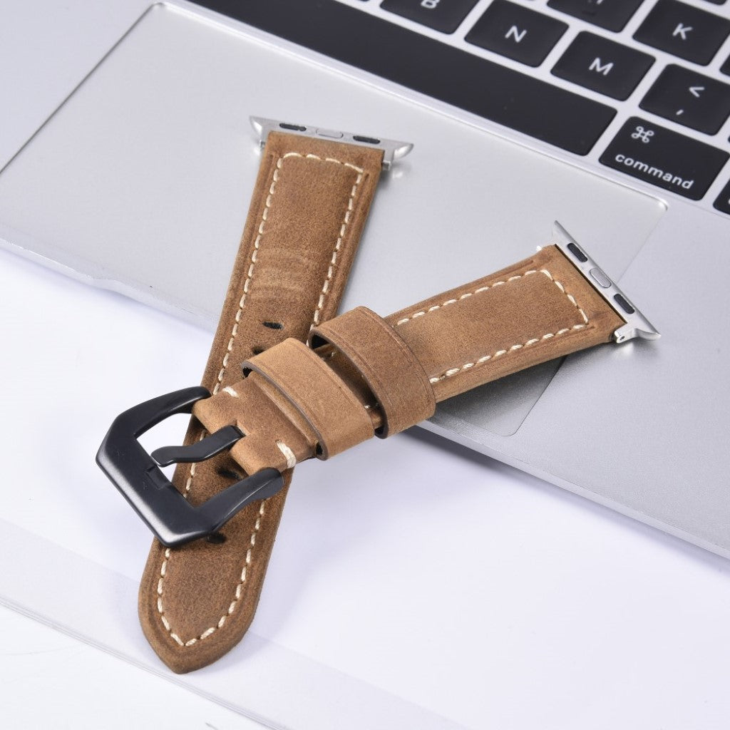 Mega nydelig Apple Watch Series 4 40mm Ægte læder Rem - Brun#serie_2