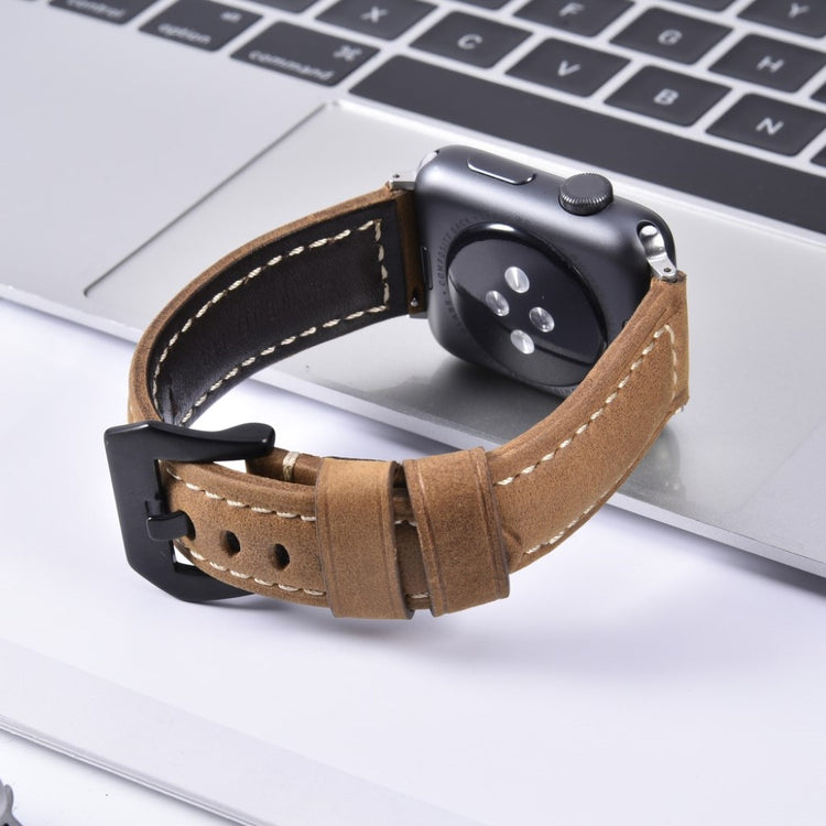 Mega nydelig Apple Watch Series 4 40mm Ægte læder Rem - Brun#serie_2