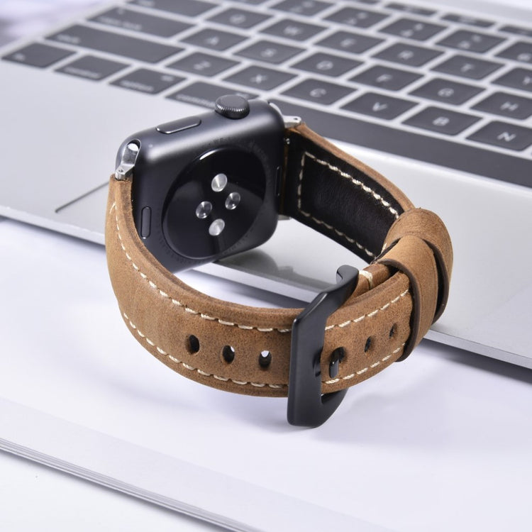 Mega nydelig Apple Watch Series 4 40mm Ægte læder Rem - Brun#serie_2