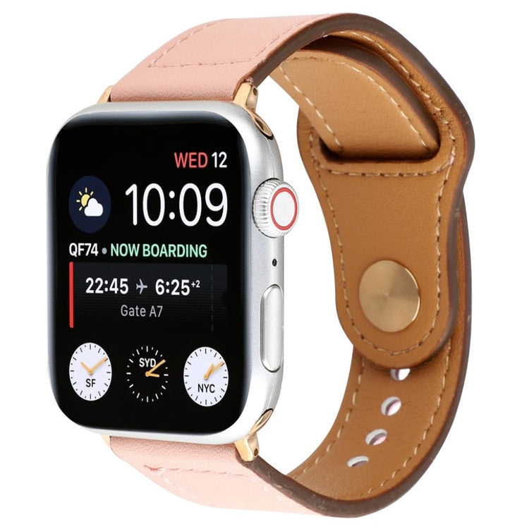 Glimrende Apple Watch Series 4 40mm Ægte læder Rem - Pink#serie_1