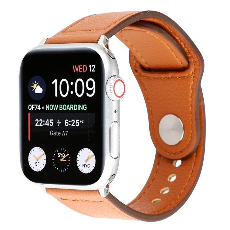 Glimrende Apple Watch Series 4 40mm Ægte læder Rem - Brun#serie_5