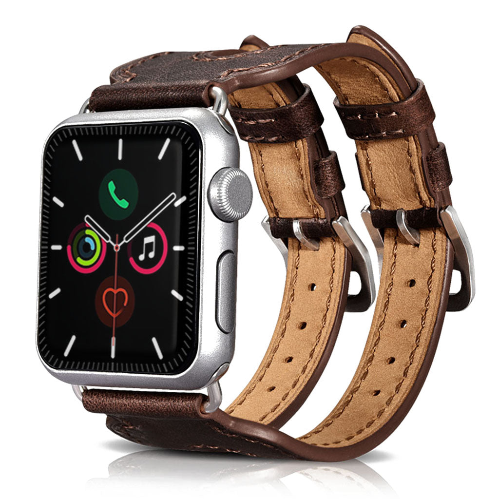 Helt vildt fint Apple Watch Series 5 40mm Γgte lΓ¦der Rem - Brun#serie_1
