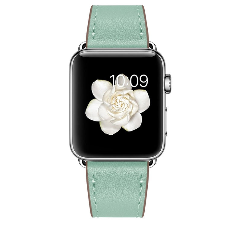 Meget sejt Apple Watch Series 5 40mm Ægte læder Rem - Grøn#serie_2